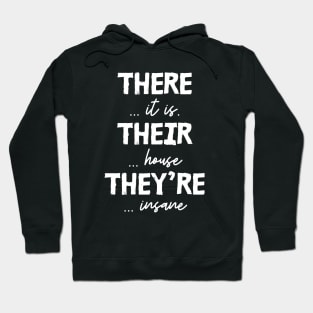 There Their They're Funny Grammar Grammatical Teacher Hoodie